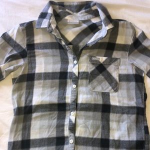 columbia black, grey, white flannel *worn once